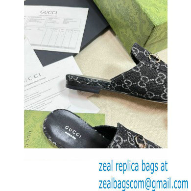 Gucci Black and grey GG denim Princetown slipper 771592 2024