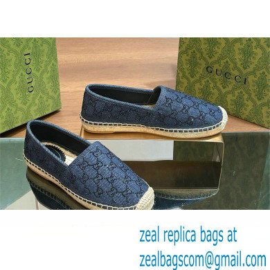 Gucci GG crystal-embellished denim espadrilles blue 2024