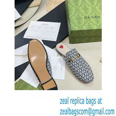 Gucci Ivory and black GG canvas jacquard Princetown slipper 779241 2024