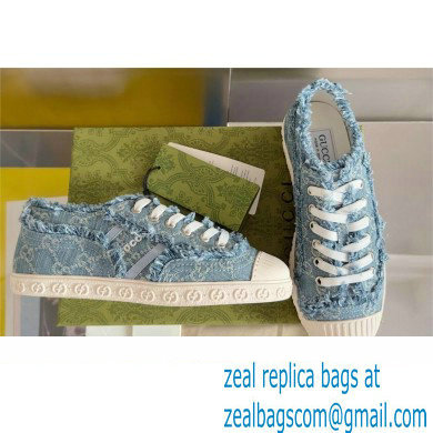 Gucci Light blue GG denim SNEAKERS 784213 2024