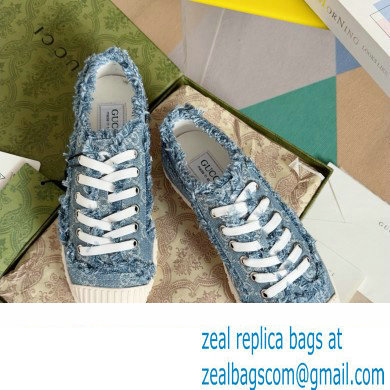 Gucci Light blue GG denim SNEAKERS 784213 2024