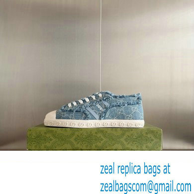 Gucci Light blue GG denim SNEAKERS 784213 2024