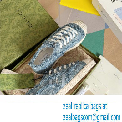 Gucci Light blue GG denim SNEAKERS 784213 2024