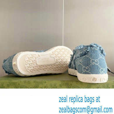 Gucci Light blue GG denim SNEAKERS 784213 2024