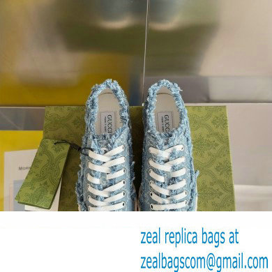 Gucci Light blue GG denim SNEAKERS 784213 2024