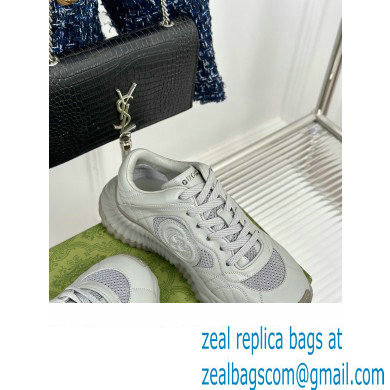 Gucci Ripple trainer Women/Men Sneakers in leather Pale Gray 2024