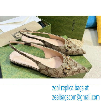 Gucci Women's GG canvas slingback ballet flat 786592 beige 2024