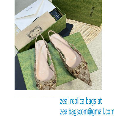 Gucci Women's GG canvas slingback ballet flat 786592 beige 2024