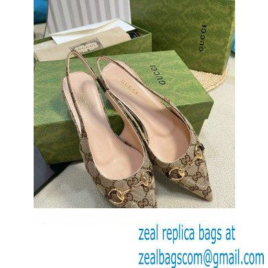 Gucci Women's GG canvas slingback ballet flat 786592 beige 2024