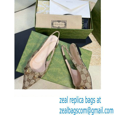 Gucci Women's GG canvas slingback ballet flat 786592 beige 2024