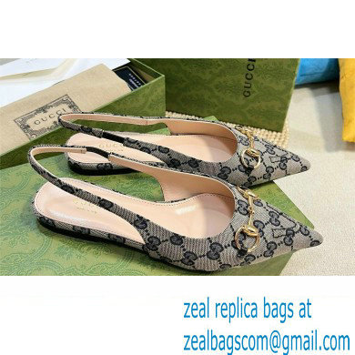 Gucci Women's GG canvas slingback ballet flat 786592 blue 2024