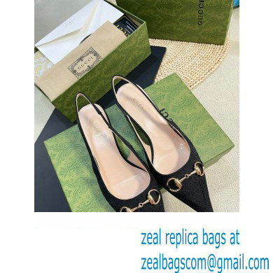 Gucci Women's GG canvas slingback pump 782407 black 2024