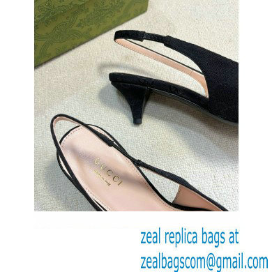 Gucci Women's GG canvas slingback pump 782407 black 2024