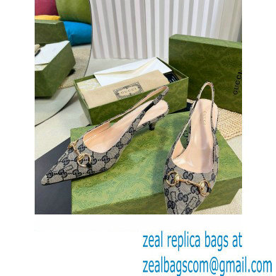 Gucci Women's GG canvas slingback pump 782407 blue 2024