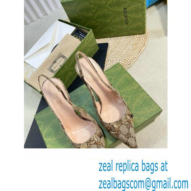 Gucci Women's GG canvas slingback pump 782408 beige 2024