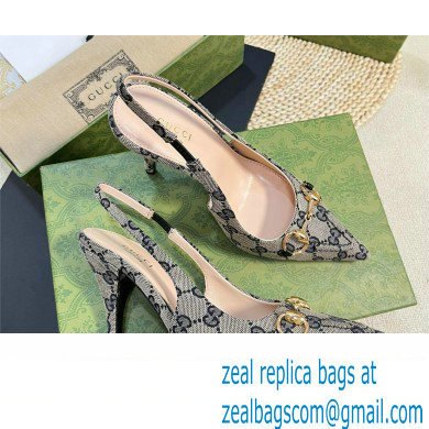 Gucci Women's GG canvas slingback pump 782408 blue 2024