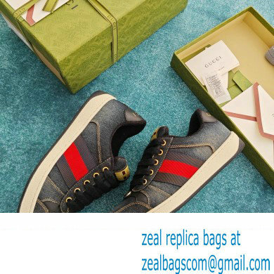 Gucci black denim Screener sneaker SNEAKERS 771097 2024
