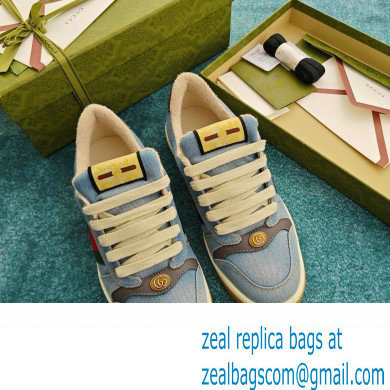 Gucci blue denim Screener sneaker SNEAKERS 771097 2024