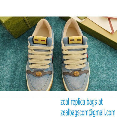 Gucci blue denim Screener sneaker SNEAKERS 771097 2024