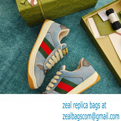 Gucci blue denim Screener sneaker SNEAKERS 771097 2024