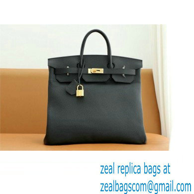 Hermes HAC Birkin 40 Bag Black Togo Leather with SILVER/GOLD Hardware(FULL HANDMADE)