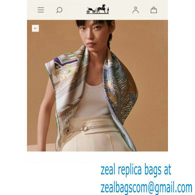 Hermes scarf 90x90cm in silk twill Top Quality 106 2024