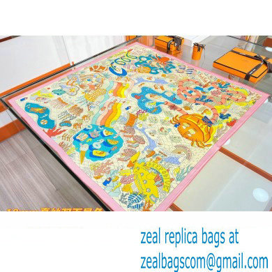 Hermes scarf 90x90cm in silk twill Top Quality 129 2024