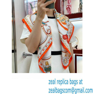 Hermes scarf 90x90cm in silk twill Top Quality 145 2024
