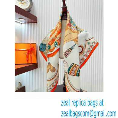 Hermes scarf 90x90cm in silk twill Top Quality 145 2024