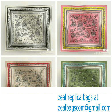 Hermes scarf 90x90cm in silk twill Top Quality 77 2024