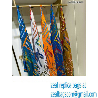 Hermes scarf 90x90cm in silk twill Top Quality 80 2024