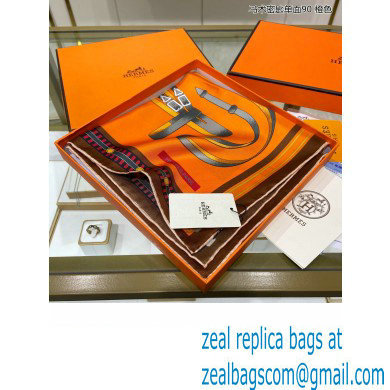 Hermes scarf 90x90cm in silk twill Top Quality 81 2024