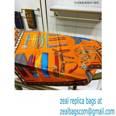 Hermes scarf 90x90cm in silk twill Top Quality 81 2024