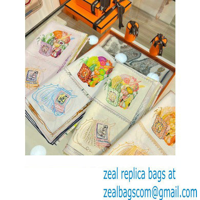 Hermes scarf 90x90cm in silk twill Top Quality 93 2024