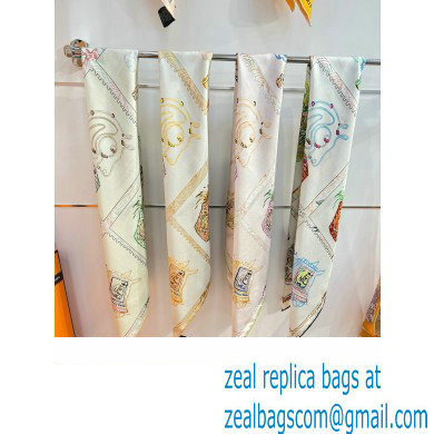 Hermes scarf 90x90cm in silk twill Top Quality 94 2024