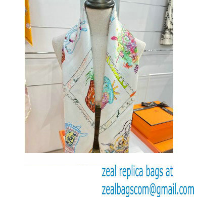 Hermes scarf 90x90cm in silk twill Top Quality 94 2024