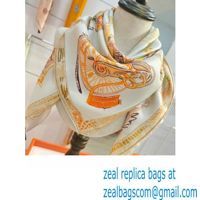 Hermes scarf 90x90cm in silk twill Top Quality 95 2024