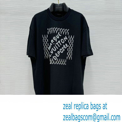 LOUIS VUITTON Embroidered Signature Cotton T-Shirt BLACK 2024
