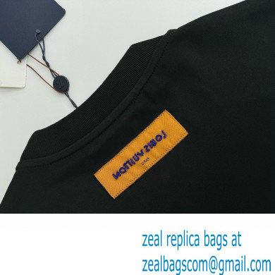 LOUIS VUITTON Embroidered Signature Cotton T-Shirt BLACK 2024