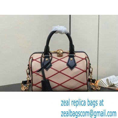 LOUIS VUITTON MALLETAGE LEATHER Speedy Bandouliere 20 M24261 Beige/Red 2024