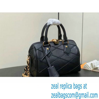 LOUIS VUITTON MALLETAGE LEATHER Speedy Bandouliere 20 M24261 black 2024