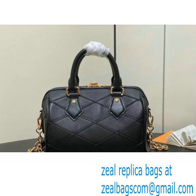 LOUIS VUITTON MALLETAGE LEATHER Speedy Bandouliere 20 M24261 black 2024