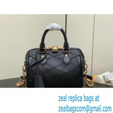 LOUIS VUITTON MALLETAGE LEATHER Speedy Bandouliere 20 M24261 black 2024