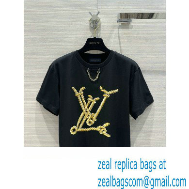 LOUIS VUITTON Nautical LV T-Shirt 1AFMZ4 BLACK 2024