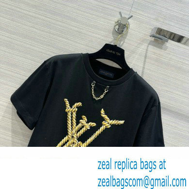 LOUIS VUITTON Nautical LV T-Shirt 1AFMZ4 BLACK 2024
