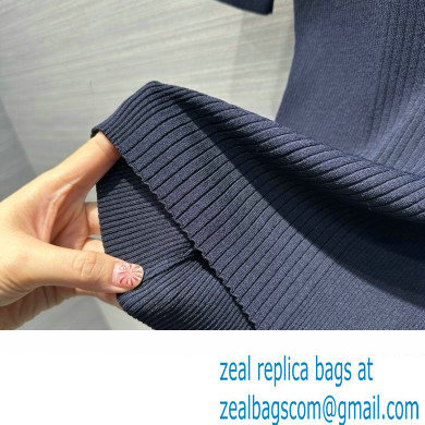 LOUIS VUITTON Ribbed Knit Top 1AFFRR NAVY BLUE 2024