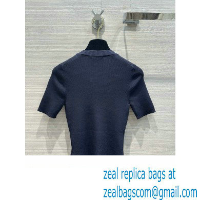 LOUIS VUITTON Ribbed Knit Top 1AFFRR NAVY BLUE 2024