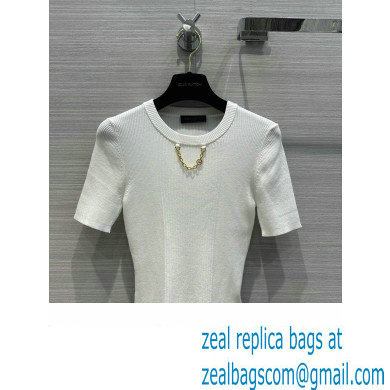 LOUIS VUITTON Ribbed Knit Top 1AFFRR WHITE 2024