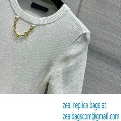 LOUIS VUITTON Ribbed Knit Top 1AFFRR WHITE 2024