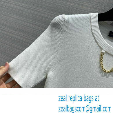 LOUIS VUITTON Ribbed Knit Top 1AFFRR WHITE 2024